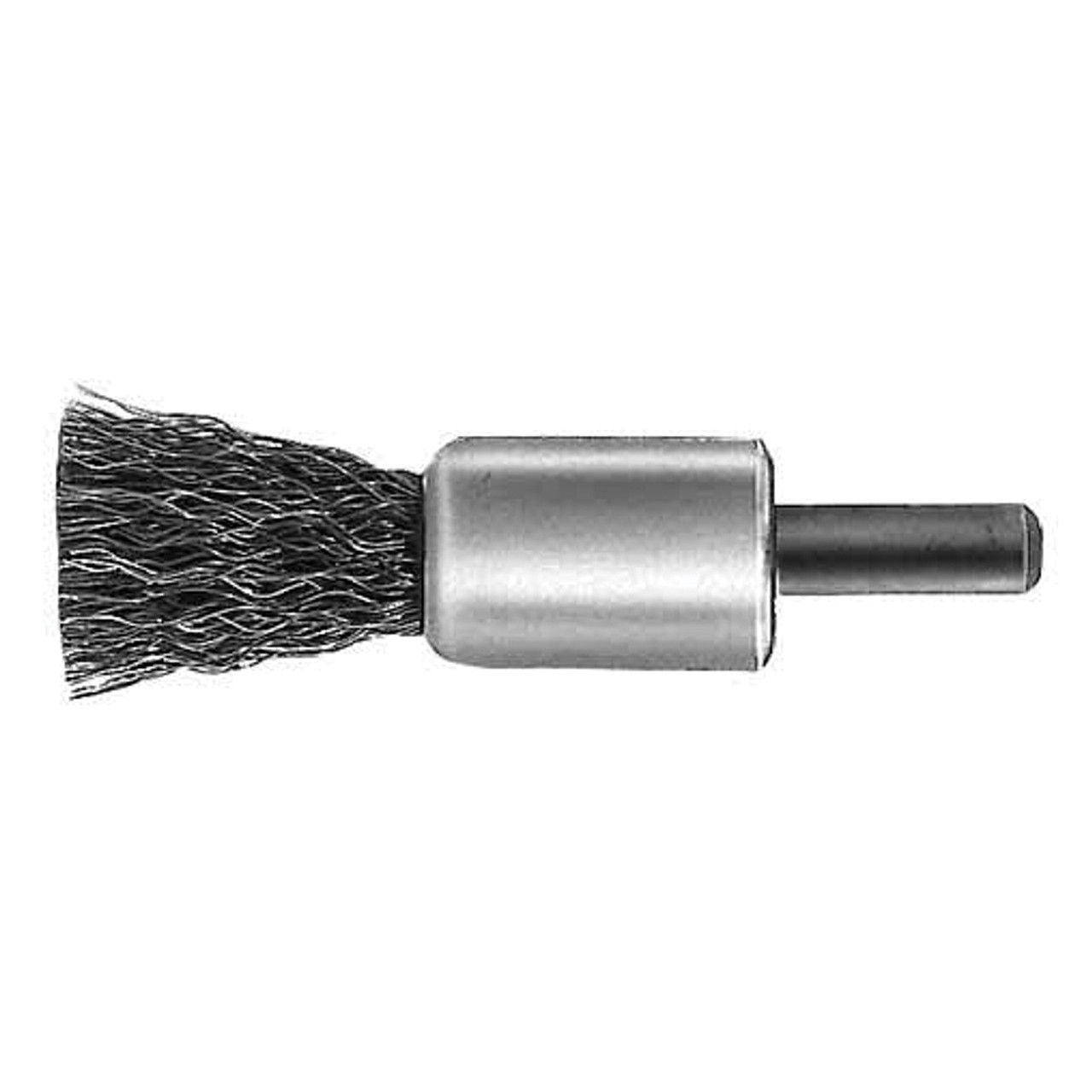 MILWAUKEE End Brush, Straight, 1/4 in Dia Shank, Carbon Steel Fill