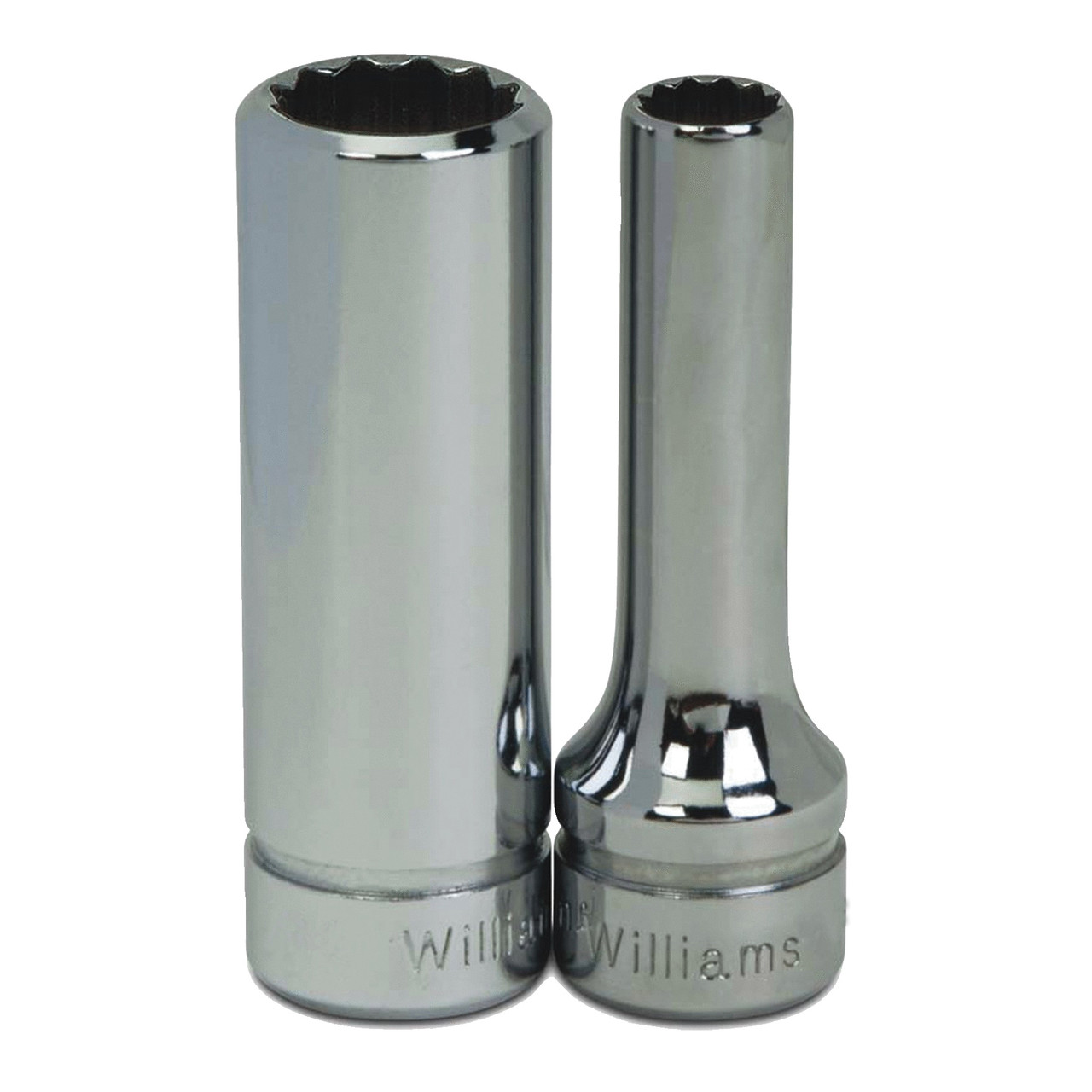 Socket, Standard, Imperial, Square Drive, 3/8 in Drive, Deep Socket, 12 -Point, Chrome Vanadium Steel