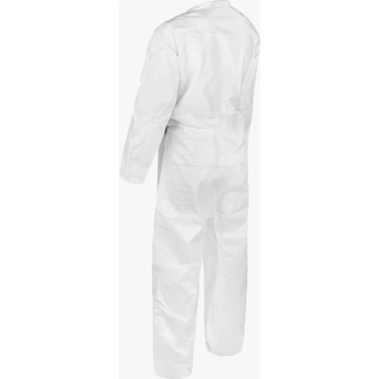 LAKELAND MicroMax Disposable Coverall, Lightweight, White, Microporous Film Laminate, 45 gsm Fabric, Serged Seam