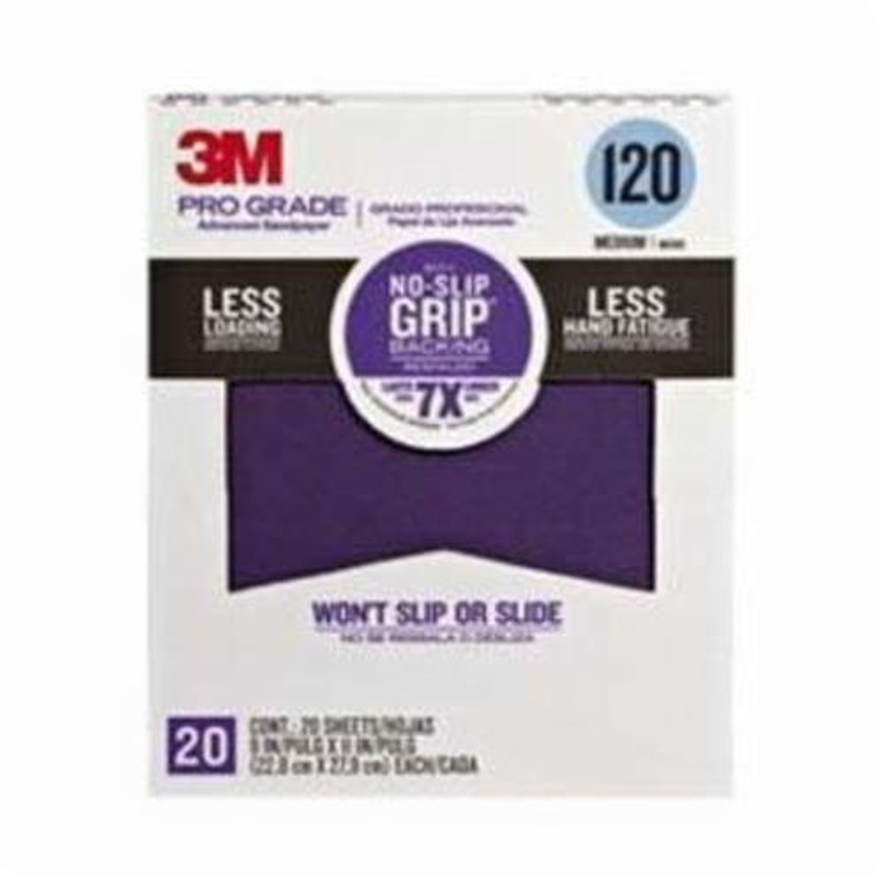3M Sanding Sheet, 9 in Lg, 11 in Wd, Aluminium Oxide Abrasive, C-Weight Paper Backing, Purple