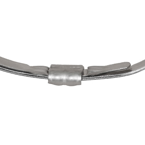 Hose Clamp, Vibration Resistant Lip Lock, 0.02 in Thk, 1/4 in Wd, 2550 deg F, 201 Stainless Steel