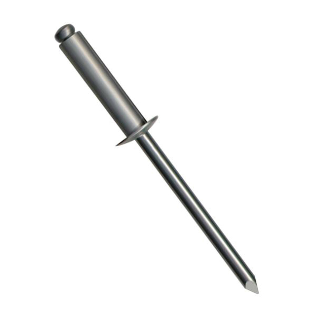 Solid Rivet, Blind, 1/4 in Dia, Dome Head, Stainless Steel, Plain, #30 Drill, 520 lbf Shear