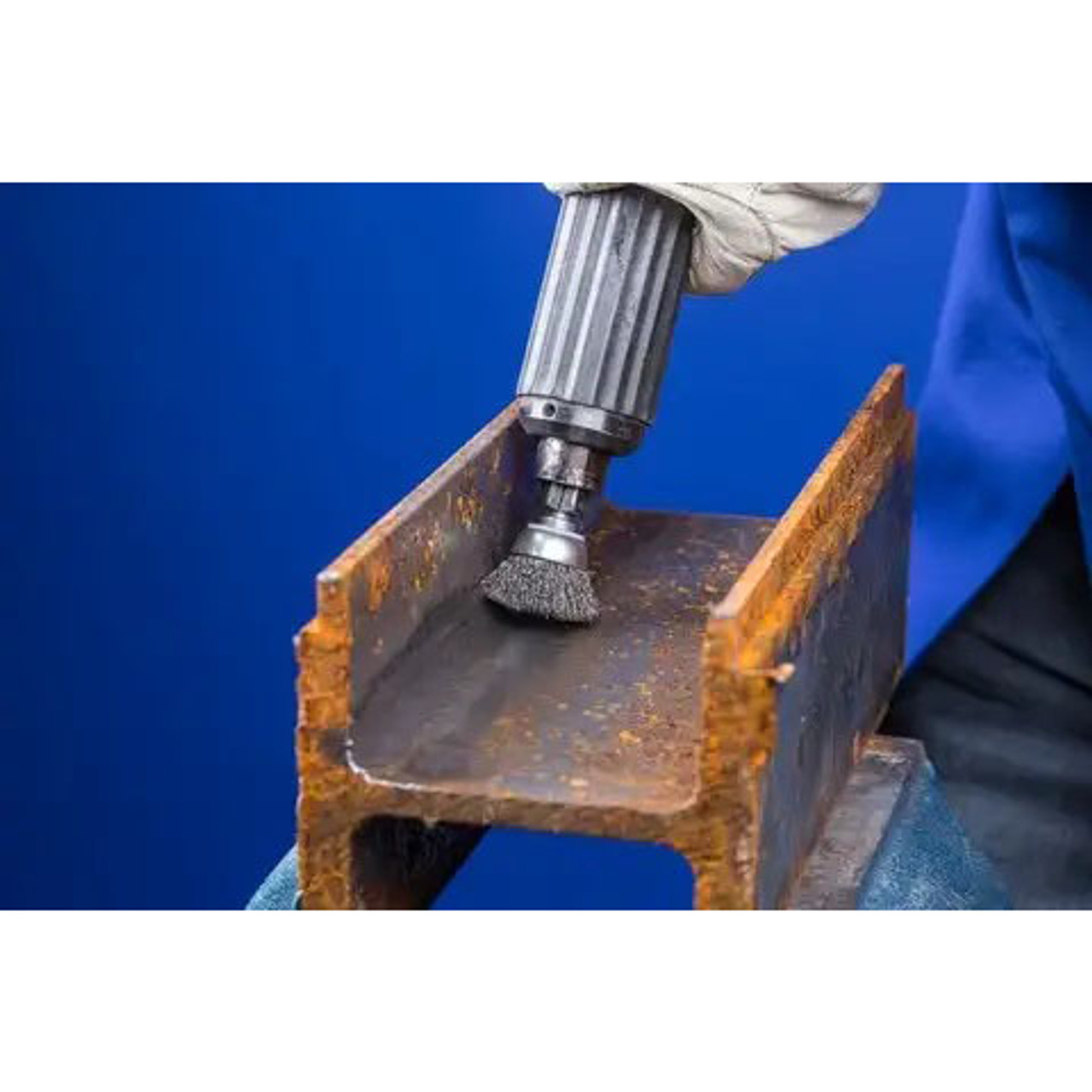 PFERD Cup Brush, Designed for cleaning, derusting and smoothing. Crimped Filament/Wire, Steel Wire Fill, 13000 rpm Max, 1/4 in Dia Shank, Stem Mounted.  PFERD Cup Brush, Designed for cleaning, derusting and smoothing. Crimped Filament/Wire, Steel Wire Fill, 13000 rpm Max, 1/4 in Dia Shank, Stem Mounted.