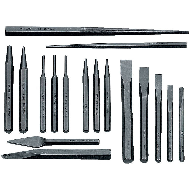 Punch and Chisel Set, 1/8 to 1/4 in Punch