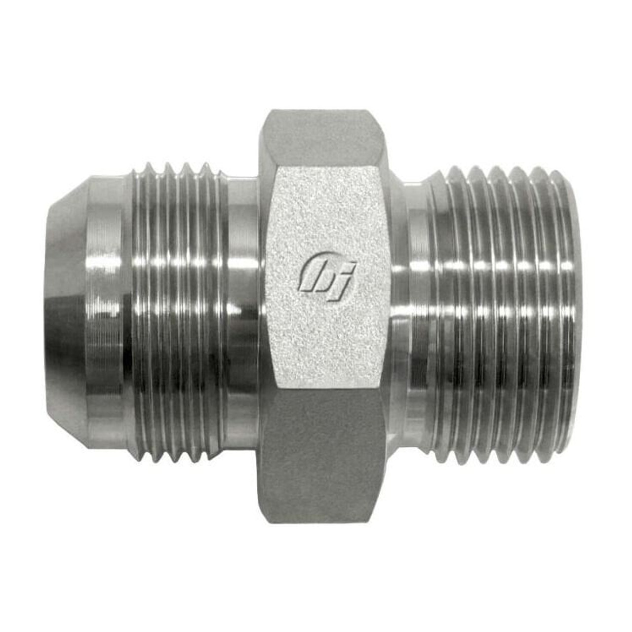 Hydraulic Adapter, Straight, 37 deg Male JIC Flare x Male BSPP End, 5000 psi, Steel