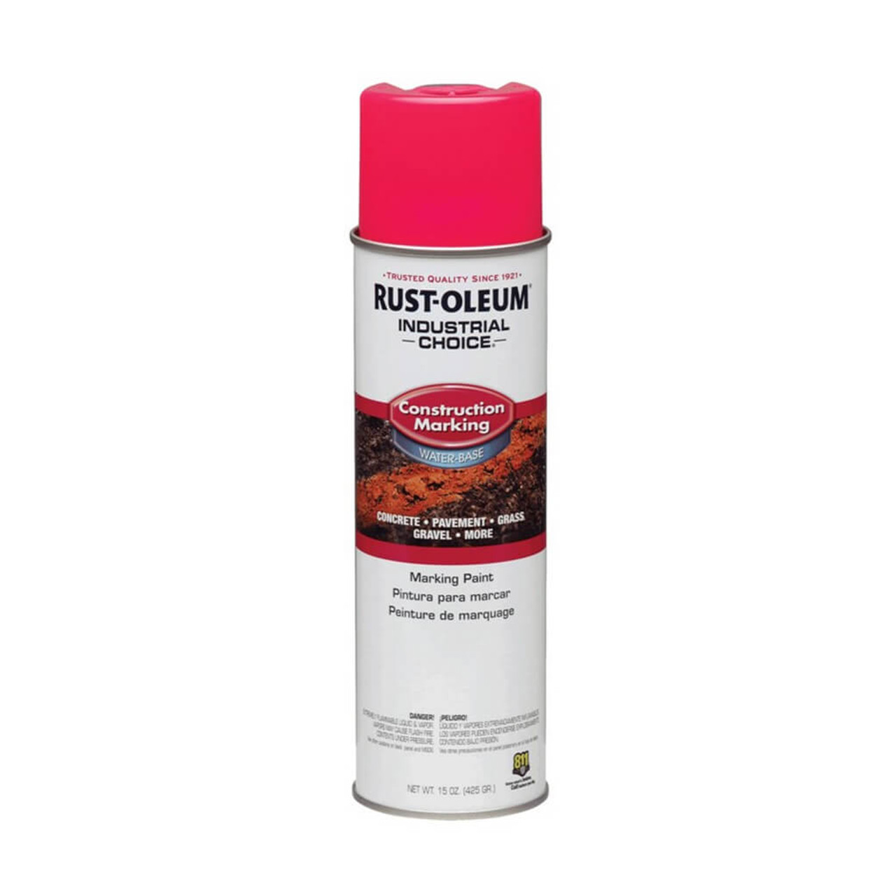 Marking Paint, Water-Based, 20 oz Container, Aerosol Spray Can, Liquid, 400 ft/gal Linear, 40 to 90 deg F