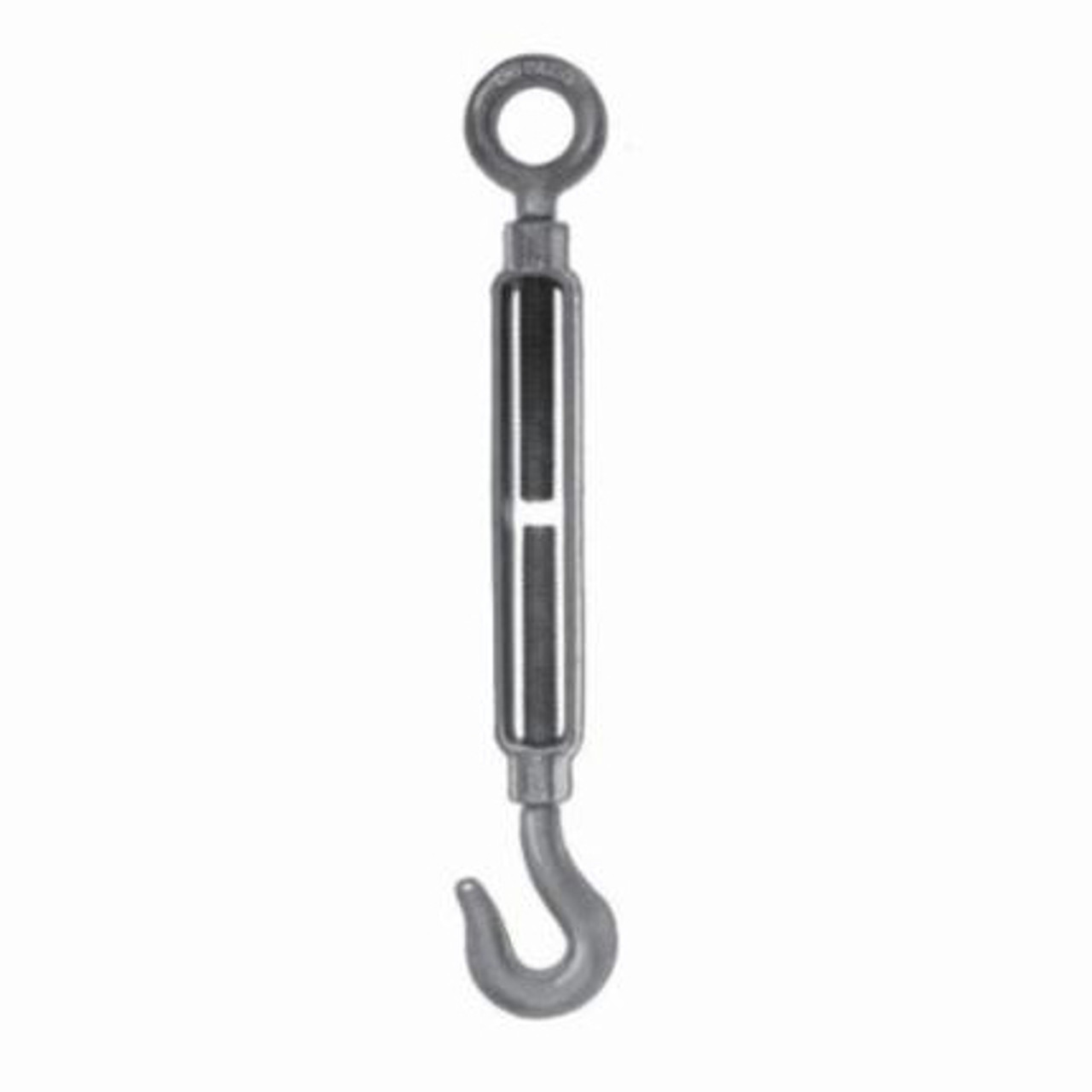 Turnbuckle, Hook and Eye, Hook and Eye End/End, 6 in Take Up, Drop Forged Steel, Hot Galvanized Turnbuckle, Hook and Eye, Hook and Eye End/End, 6 in Take Up, Drop Forged Steel, Hot Galvanized