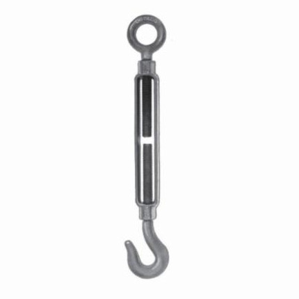 Turnbuckle, Hook and Eye, Hook and Eye End/End, 6 in Take Up, Drop Forged Steel, Hot Galvanized