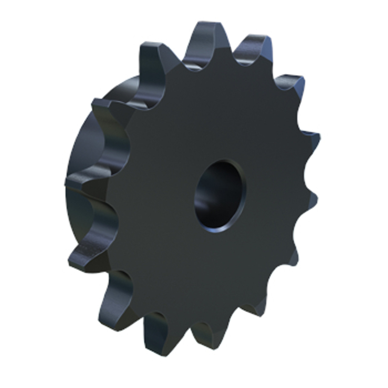 Roller Chain Sprocket, Type B,  Stock Bore, #50 Chain, 1/4 in-20 Screw, 1 in Lg Thru Bore, Steel