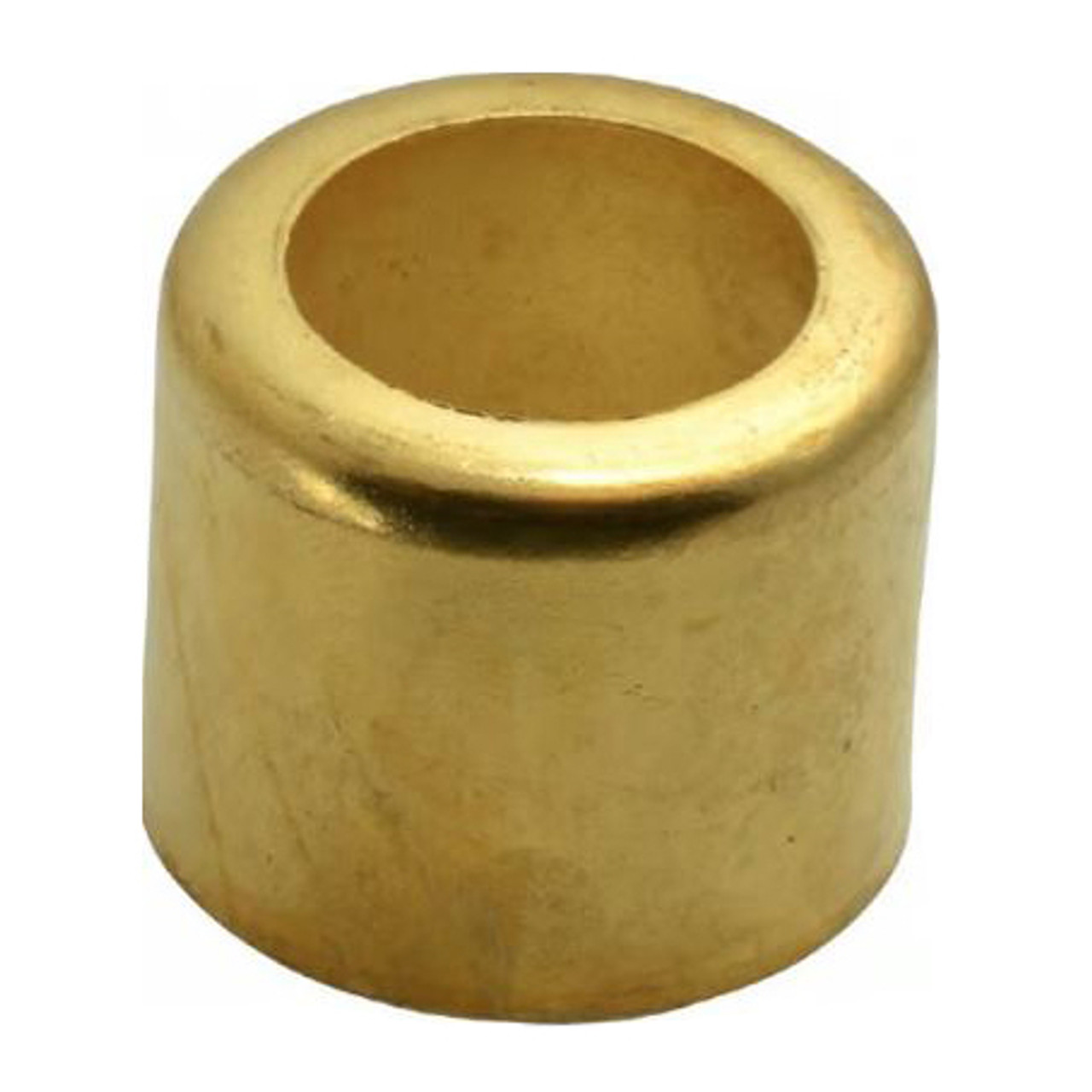 Ferrule, Crimp End, 0.844 in Lg, 0.024 in Thk, Brass, Domestic