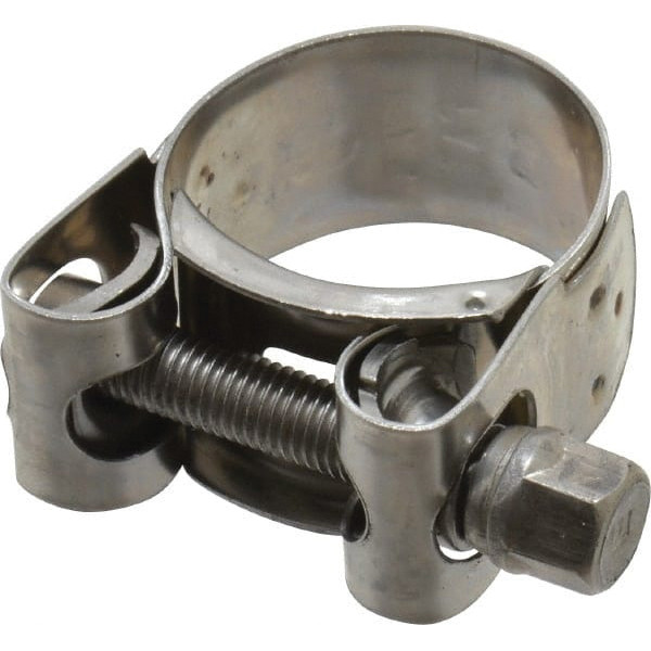 T-Bolt Clamp, Heavy Duty, 1 mm Thk, 25/32 in Wd, Stainless Steel, Import
