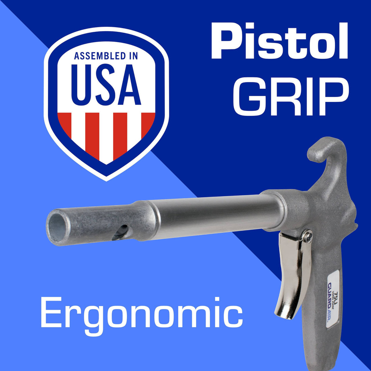 Safety Blow Gun, Bare Tool, Venturi Nozzle Tip, 150 psi Working, 1/4 in FNPT Thread, Aluminum,  Zinc Alloy Safety Blow Gun, Bare Tool, Venturi Nozzle Tip, 150 psi Working, 1/4 in FNPT Thread, Aluminum,  Zinc Alloy