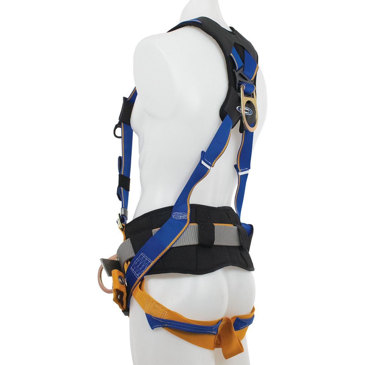 Harness, Alloy Steel Hardware, Blue, 400 lb, Tongue Leg Strap Buckle, Quick-Connect Chest Strap Buckle