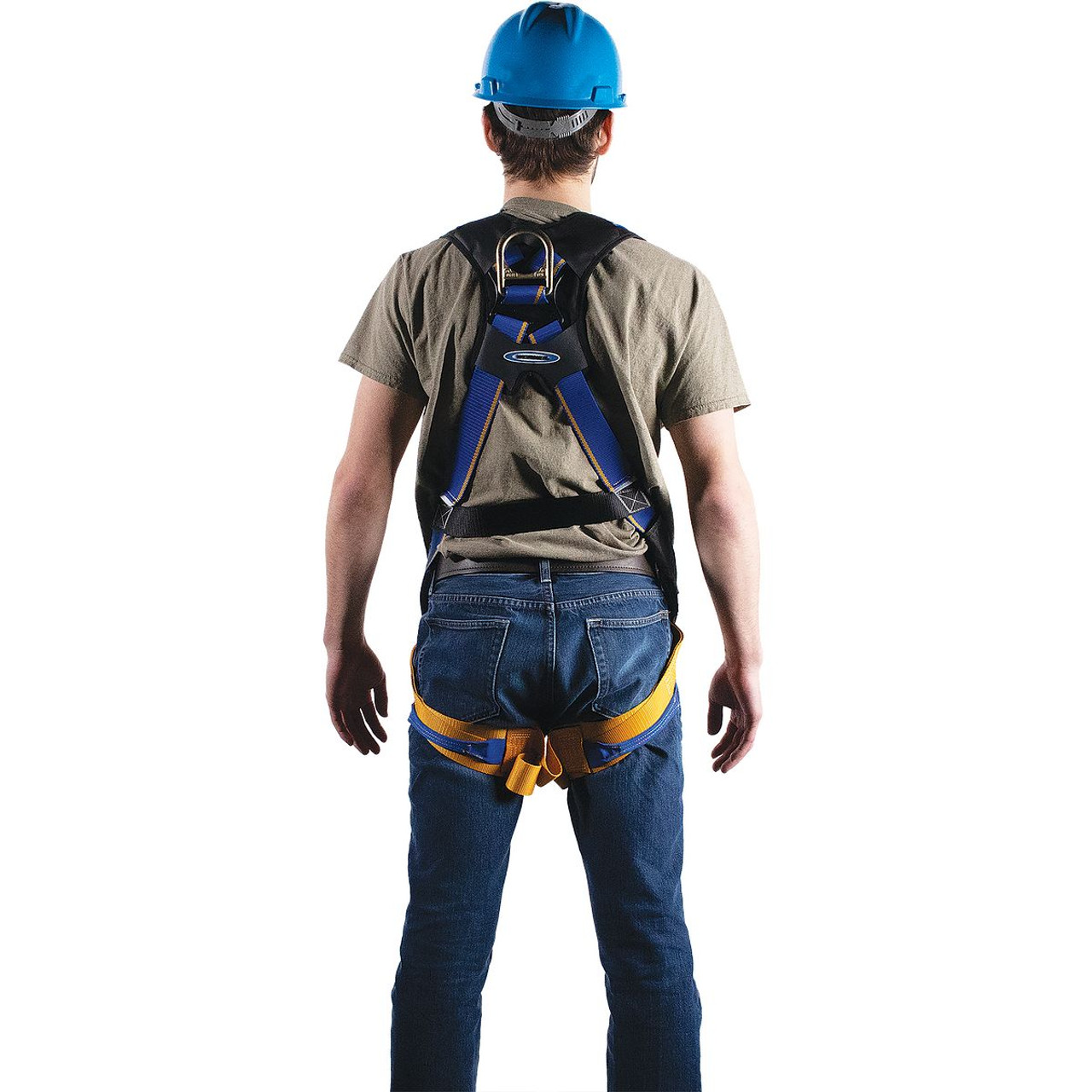 Harness, Alloy Steel Hardware, Blue, 400 lb, Tongue Leg Strap Buckle, Quick-Connect Chest Strap Buckle
