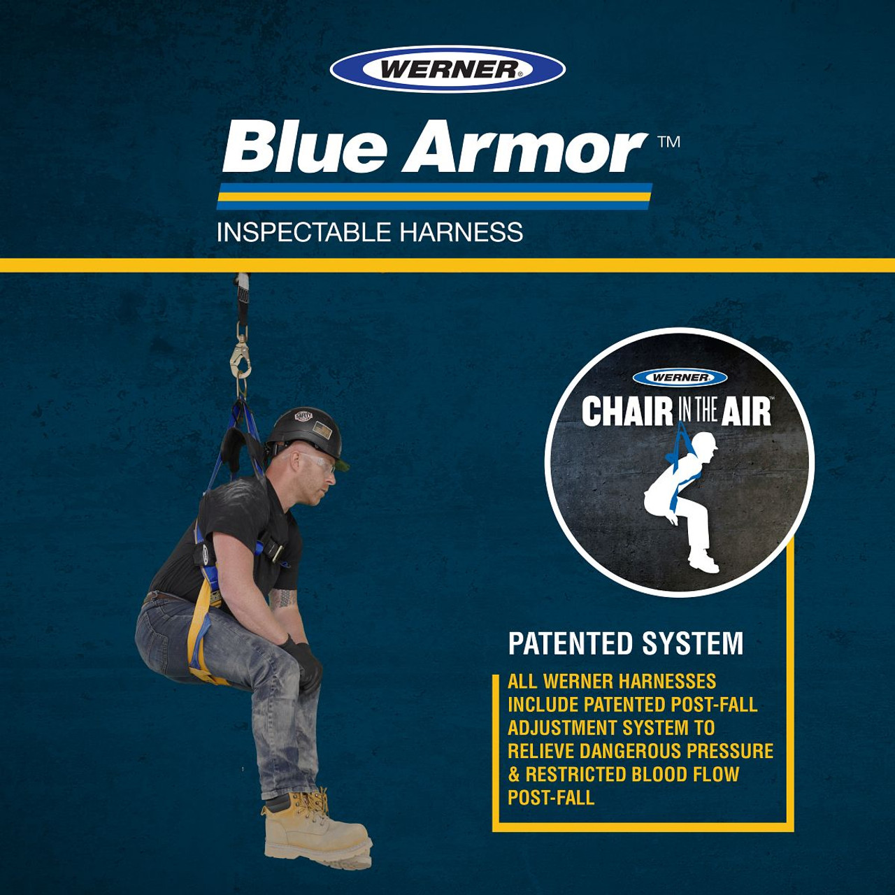 Harness, Alloy Steel Hardware, Blue, 400 lb, Tongue Leg Strap Buckle, Quick-Connect Chest Strap Buckle