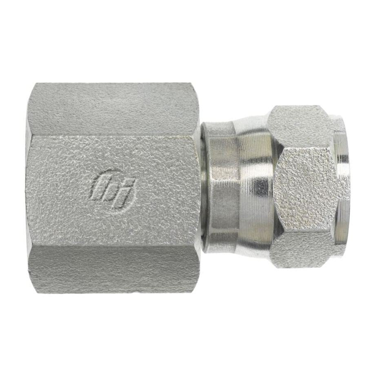 Hydraulic Adapter, Straight, 37 deg Female SAE JIC Swivel x FNPT End, Steel, Tri-Chrome, Domestic
