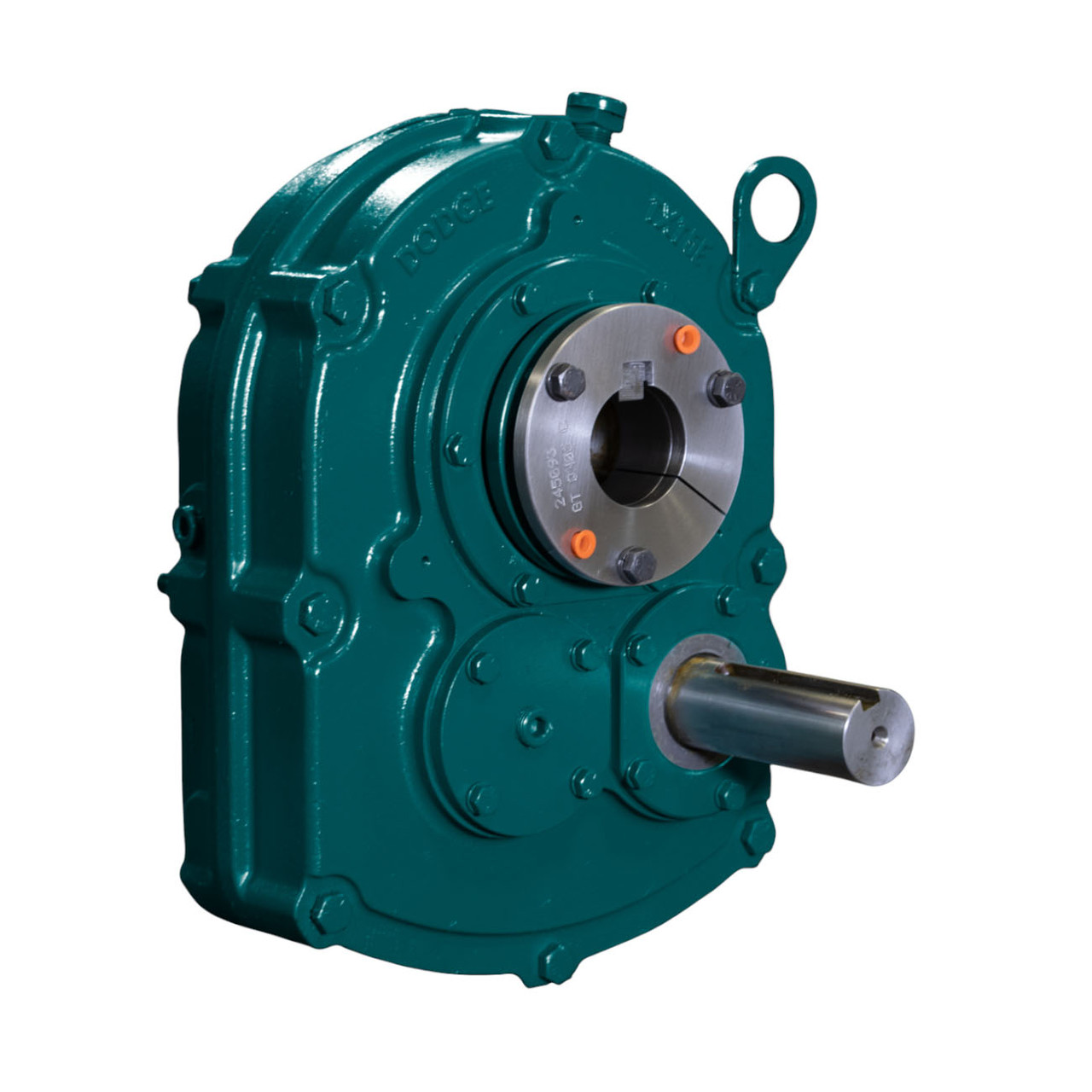 DODGE TXT Speed Reducer, Standard Double, 25:1 Gear, Solid Shaft Input, Straight Bore Output, 0.985 Efficiency, Oil