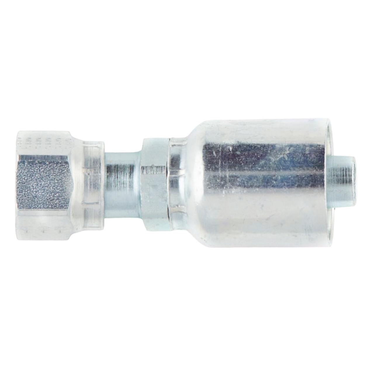 PARKER 43 Series Hydraulic Hose Fitting,Crimp Style, Straight,Female Seal-Lok Swivel End,Steel,Chromium 6 Free Plated