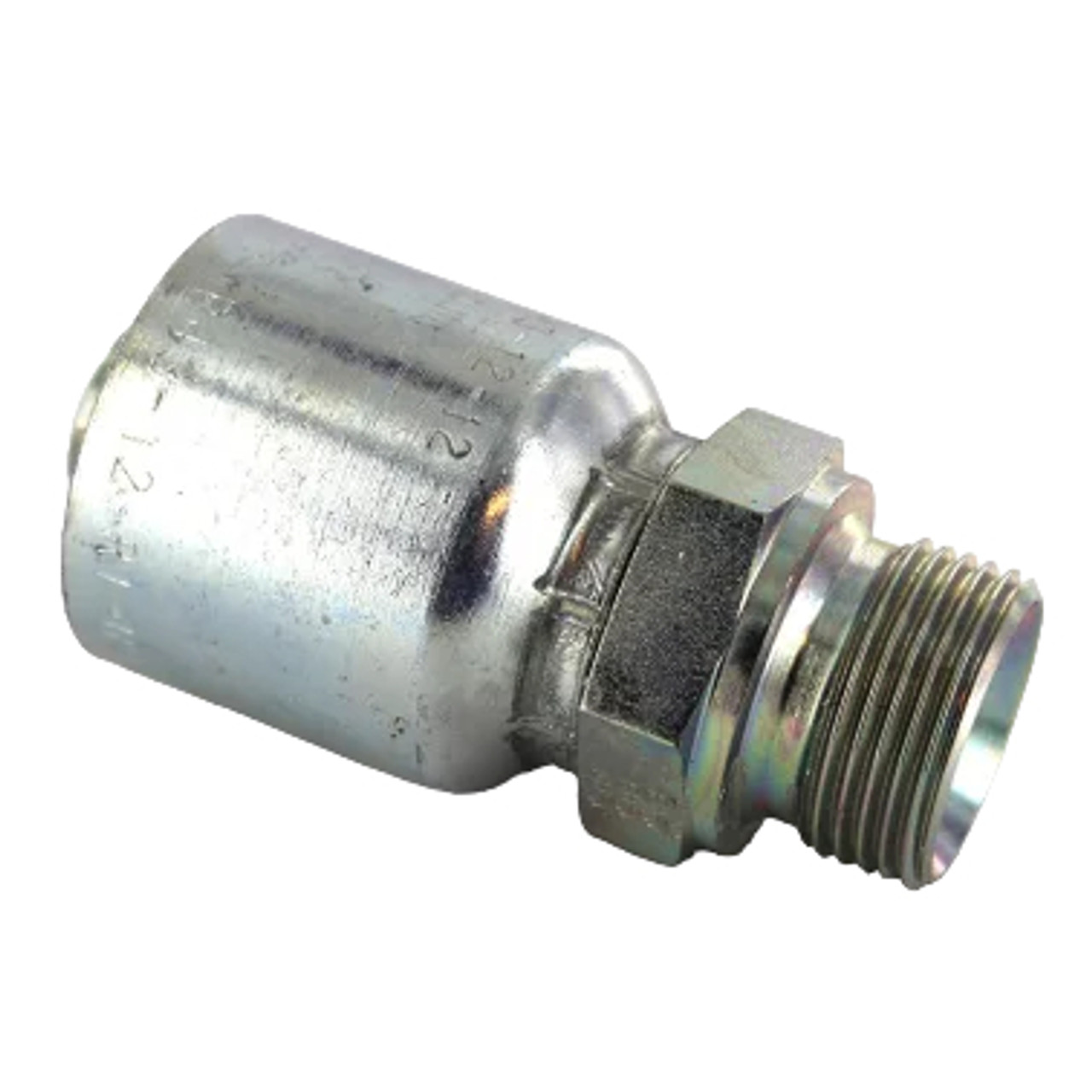 PARKER 43 Series Hydraulic Hose Fitting,Crimp Style, Straight,Male BSP Parallel Pipe x Rigid 60 deg Cone End,4000 psi