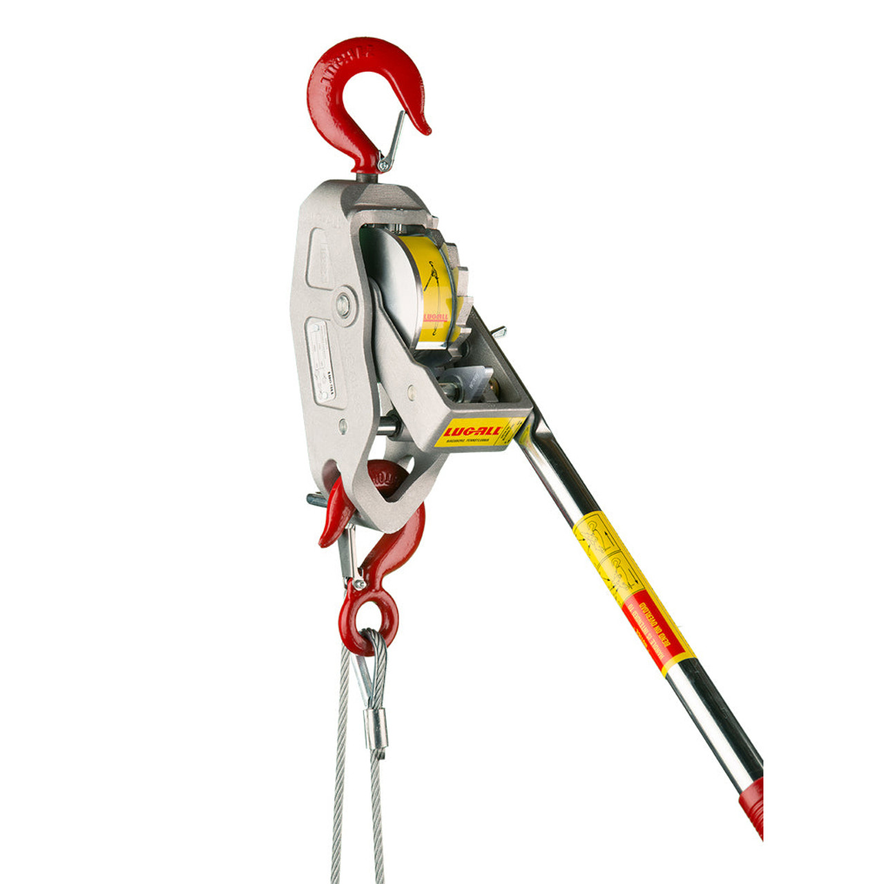 Ratchet Winch Hoist, Portable, 1.5 ton, 7/32 in Dia Cable, 18 in Min Between Hook, Reversible