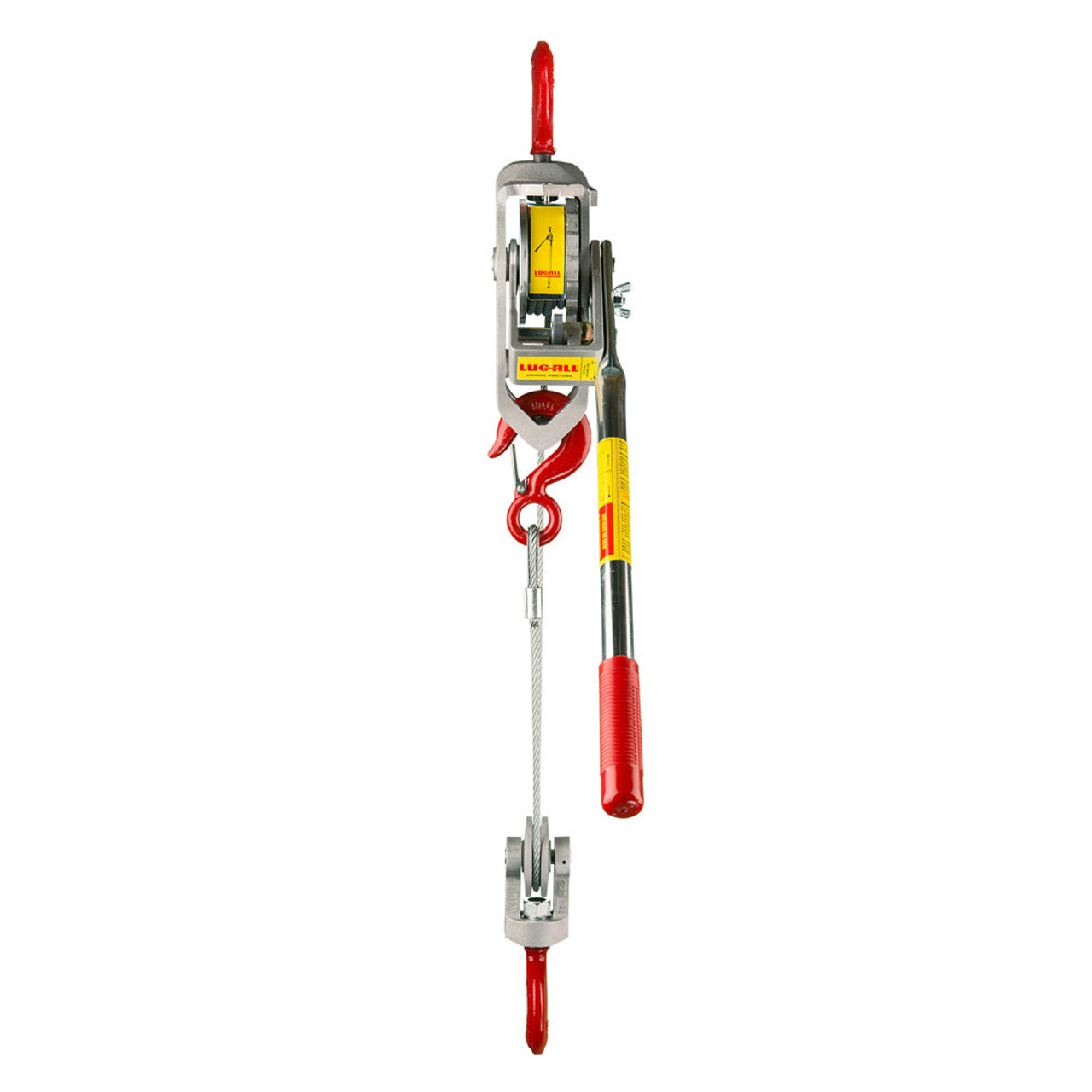 Ratchet Winch Hoist, Portable, 1.5 ton, 7/32 in Dia Cable, 18 in Min Between Hook, Reversible