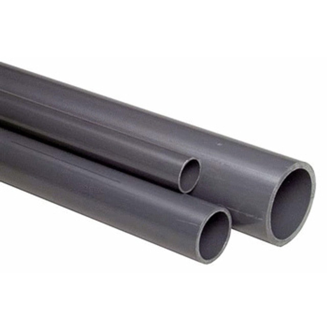 Pipe, Plain End, 20 ft Lg, SCH 80, Chlorinated PVC, Light Gray