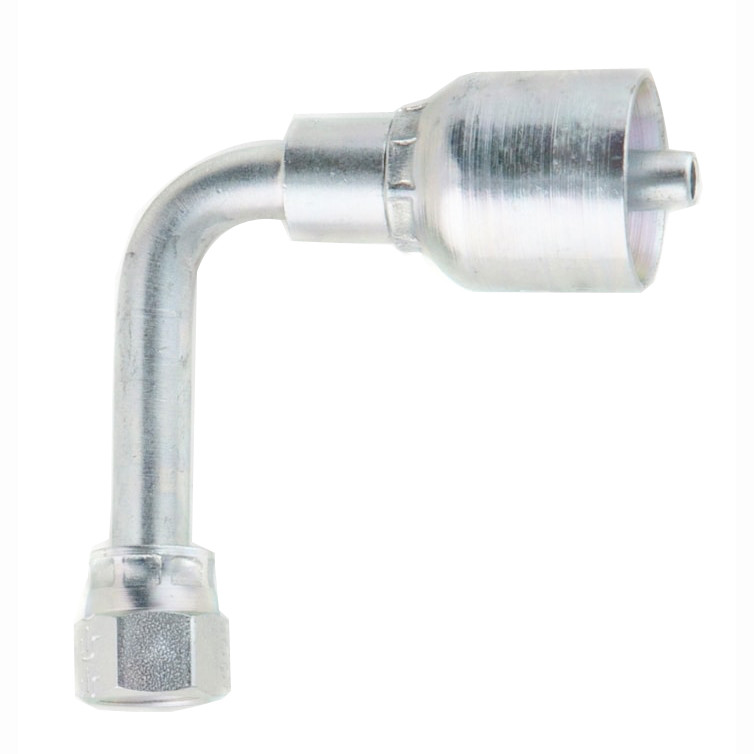 PARKER 43 Series Hydraulic Hose Elbow,Crimp Style,37 deg Female JIC Swivel x Crimp End,90 deg,Steel,Domestic