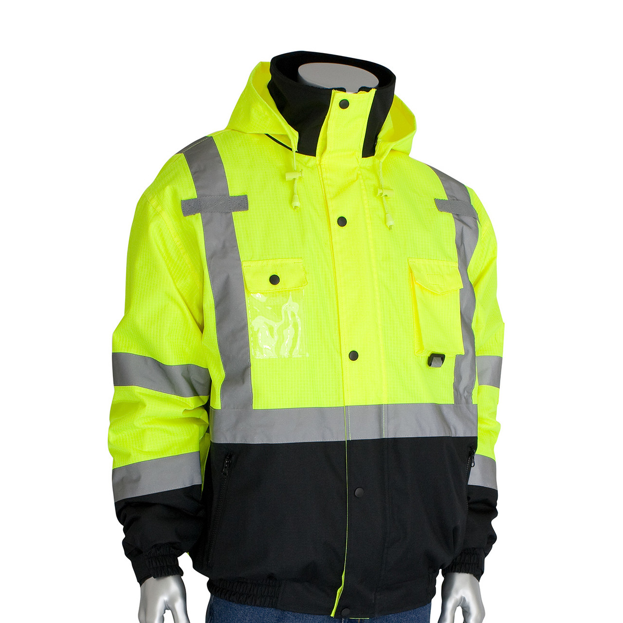 Bomber Jacket, Unisex, Fleece Liner, 280 g Fabric, 4 -Pocket, ANSI 107 Type R Class 3,  RoHS Bomber Jacket, Unisex, Fleece Liner, 280 g Fabric, 4 -Pocket, ANSI 107 Type R Class 3,  RoHS