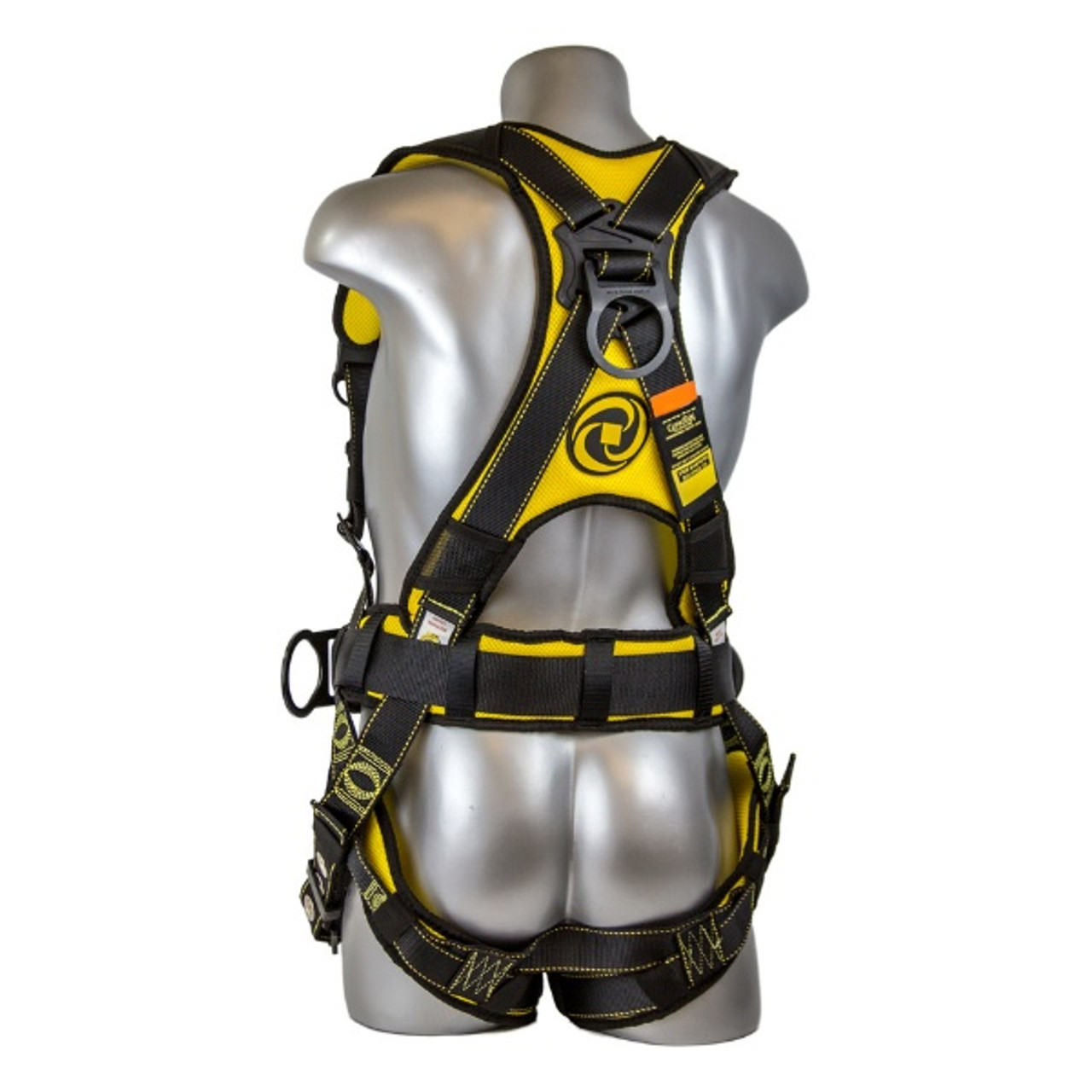 Harness, Black, Construction, 130 to 420 lb, Quick-Connect Leg Strap Buckle, Polyester Strap