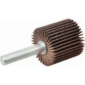 MERIT Mini Grind-O-Flex Flap Wheel, Abrasive Coated, 1 in Dia Wheel, 1 in Wd Face, 1/4 in Dia Shank, Medium, Cotton Backing