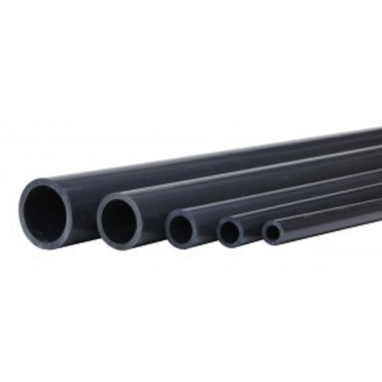 Pipe, Plain End, 21 ft Lg, SCH 80, 140 deg F, PVC, Black, ASTM D1785