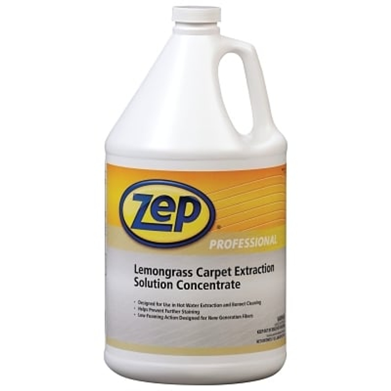 ZEP Carpet Extraction Solution, Concentrate, 128 oz Container, Bottle, 9-1/4 lb, Lemongrass, Clear,  Light Amber , 1.02 Specific Gravity