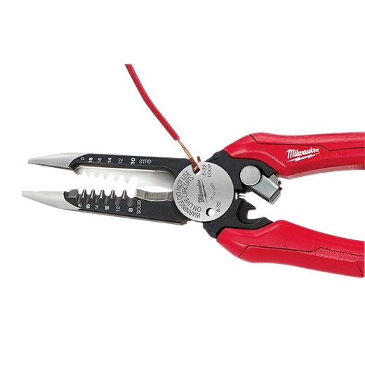 Combination Plier, Spring Loaded, 18 to 10 AWG Solid,  20 to 12 AWG Stranded, Smooth Jaw, 1-1/2 in wd,  2-1/4 in lg Jaw, Forged Alloy Steel Jaw, 7-3/4 in Lg