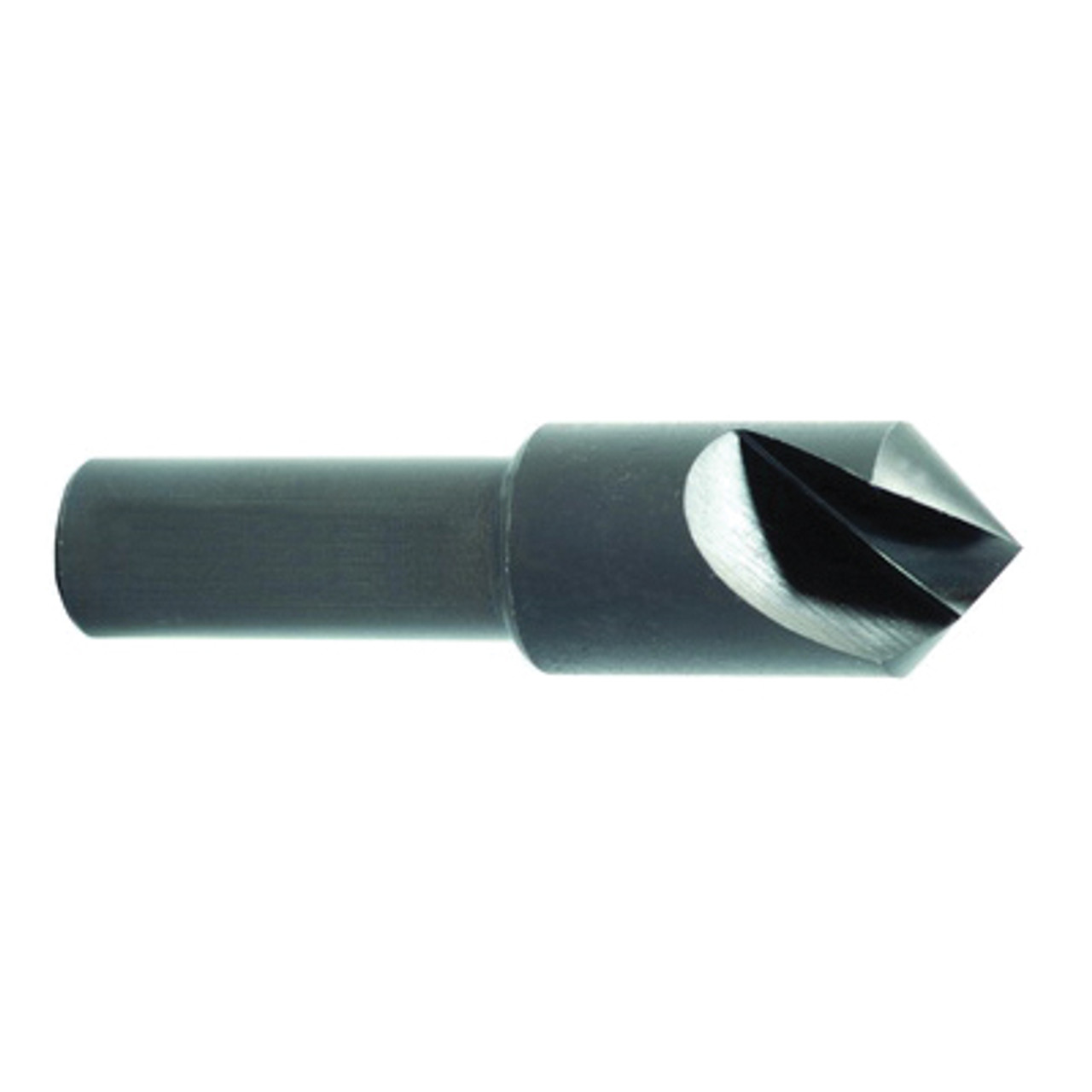 Countersink, Single End, 1/4 in Dia Body, 2 in Lg, Round Shank, 1/4 in Dia Shank, Right Hand Cut, High Speed Steel, Black Oxide, 82 deg, 1 -Flute