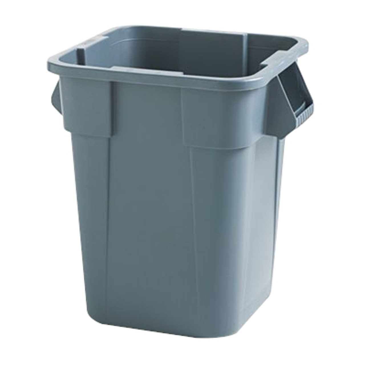 RUBBERMAID Utility Container, Trash, 40 gal, 23.5 in Dia, 23.5 in Lg, 23.5 in Wd, 28.8 in Ht, Square Shape, Plastic, Gray Color, Open Top, 3536