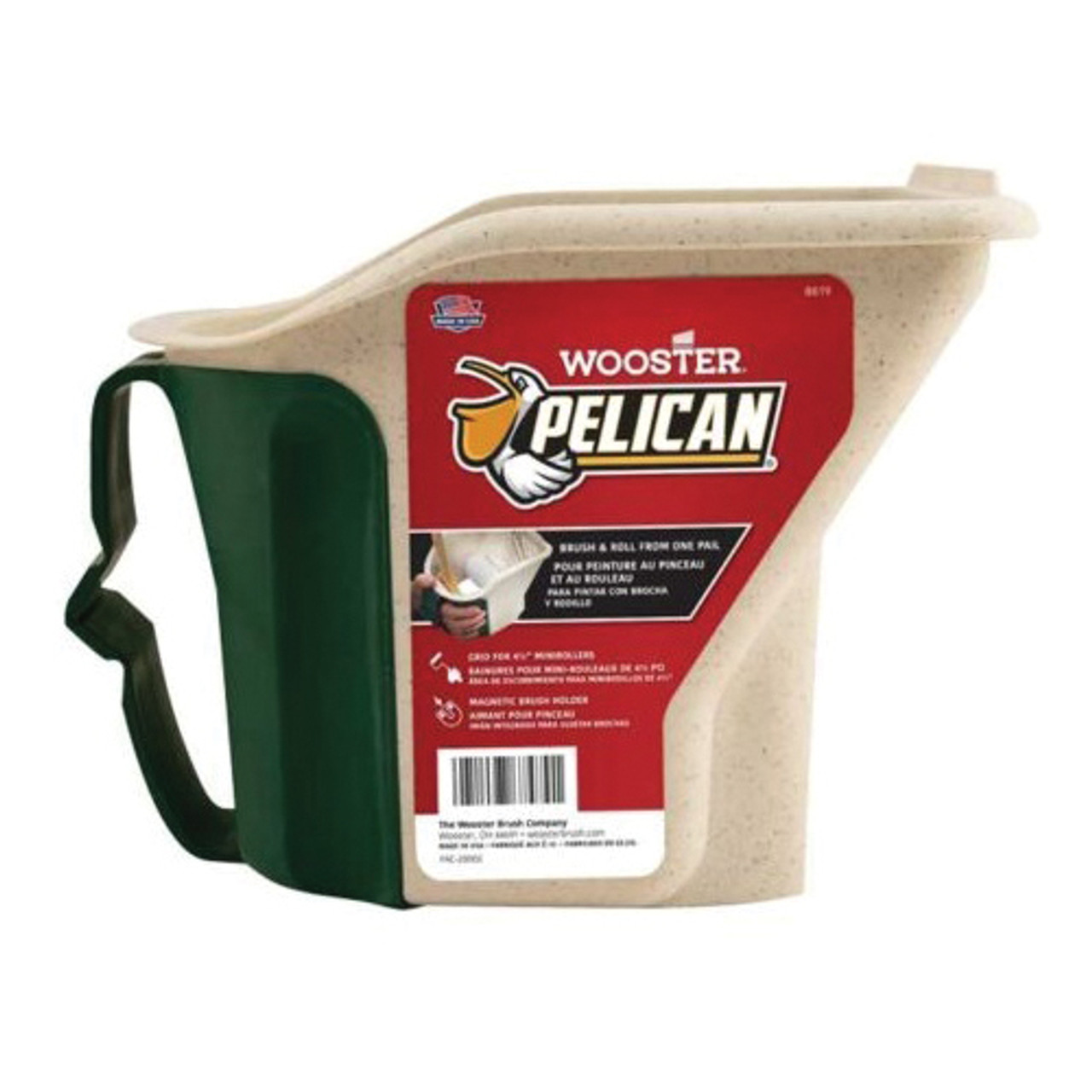 Paint Bucket, Pail, 1 qt Container, 5-1/2 in Wd