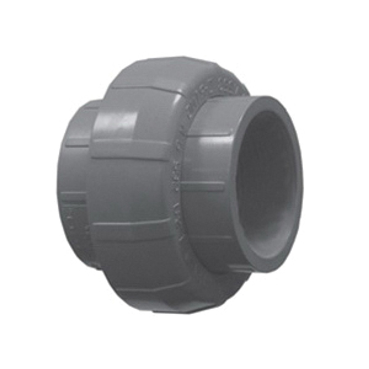 Union, Union, 1/4 in, Slip End, 1-5/8 in Lg, SCH 80, 235 psi, Injection-Molded, PVC, FKM Seal, Gray , 140 deg F, Domestic