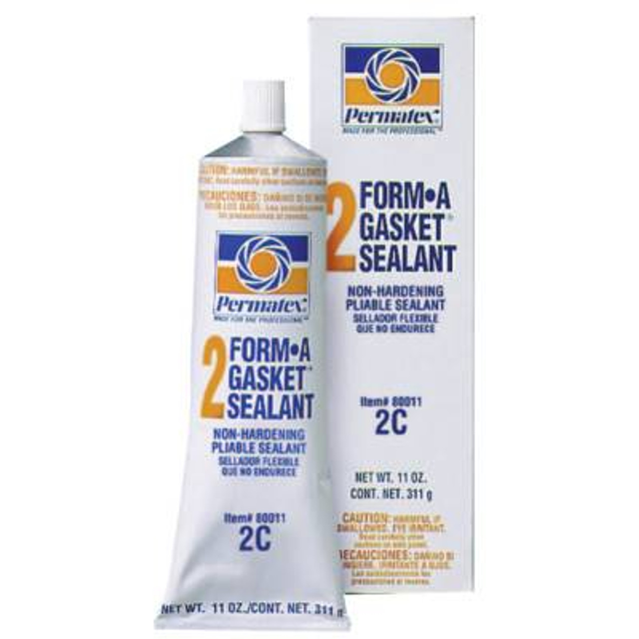 ITW DEVCON Permatex Gasket Sealant, Flexible,  Cure Slow Dry, Tube, 11 oz Container, 4 hr Drying, 24 hr Curing, Reddish Golden Brown , -65 to 400 deg F, 1-1/2 Specific Gravity