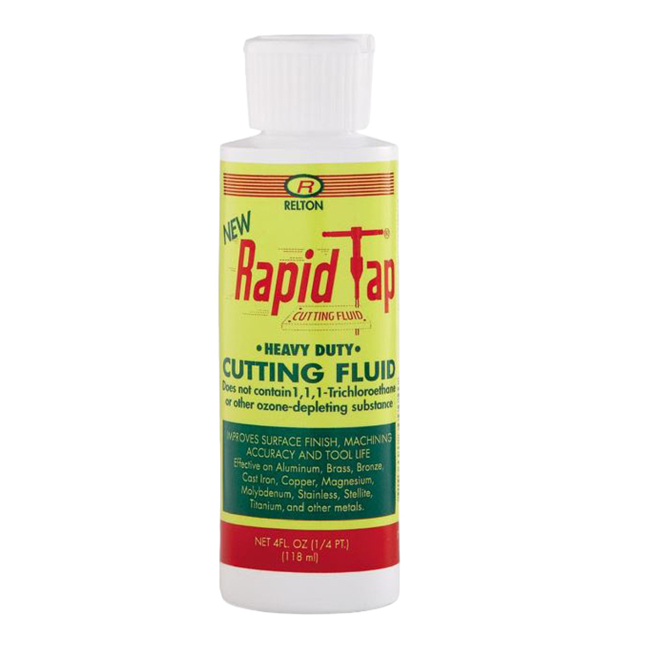 RAPID TAP Cutting Fluid, Heavy Duty, 4 oz Container, Bottle, Amber , Oily Liquid, 350 deg F Flash, 1.02 Specific Gravity RAPID TAP Cutting Fluid, Heavy Duty, 4 oz Container, Bottle, Amber , Oily Liquid, 350 deg F Flash, 1.02 Specific Gravity