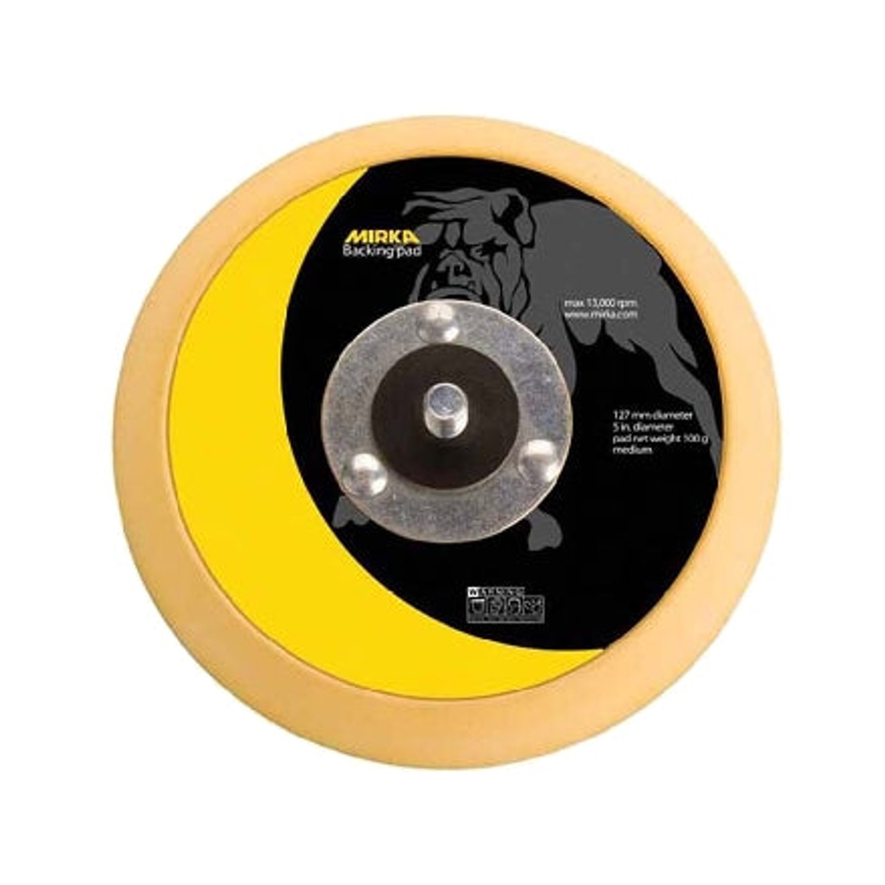 MIRKA Backing ad, Solid Grip, 13000 rpm Max, 5 in Dia Pad