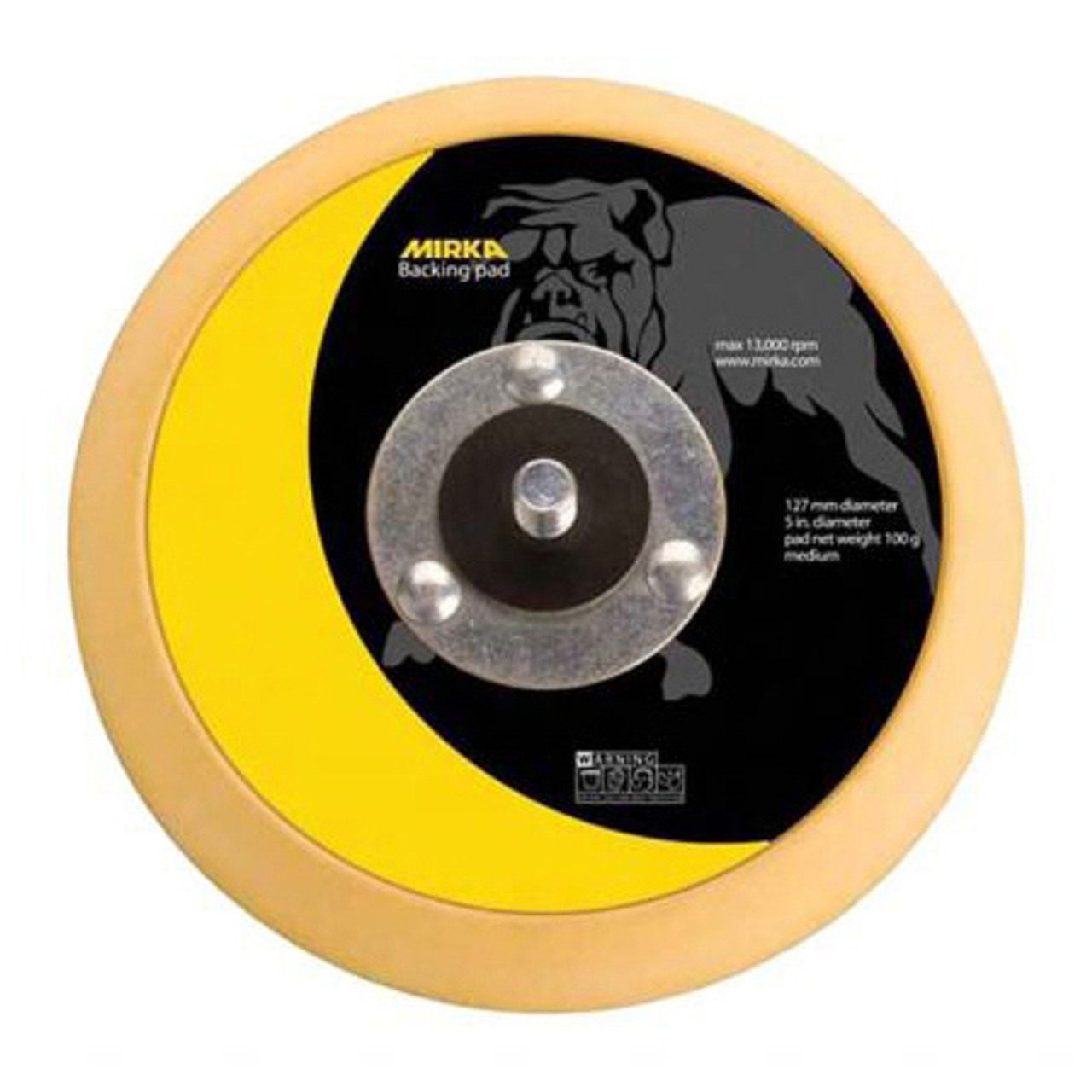 MIRKA Backing Pad, Solid Medium, 13000 rpm Max, 5 in Dia Pad