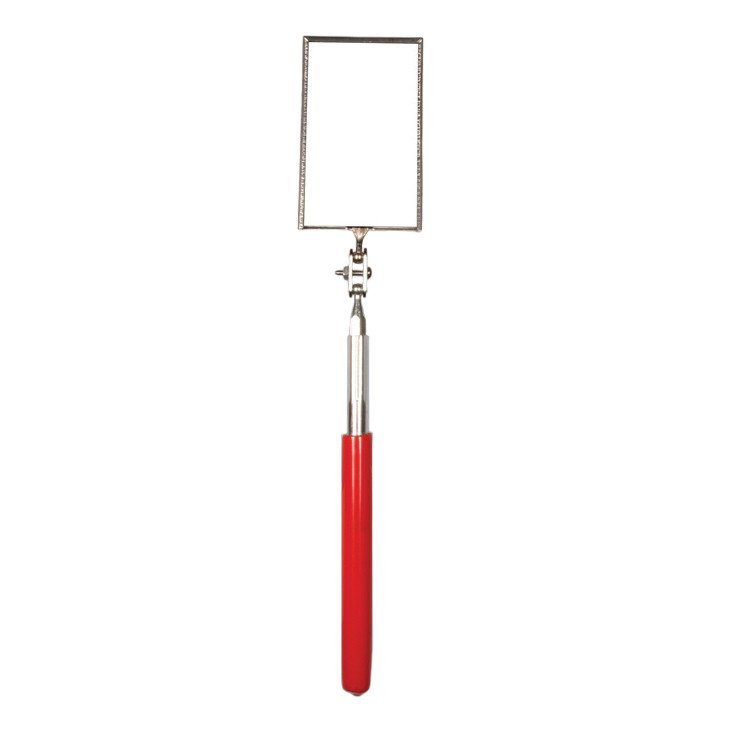 Inspection Mirror, 2-1/8 x 3-1/2 in Mirror, Rectangle Shape, Telescoping, Stainless Steel Handle
