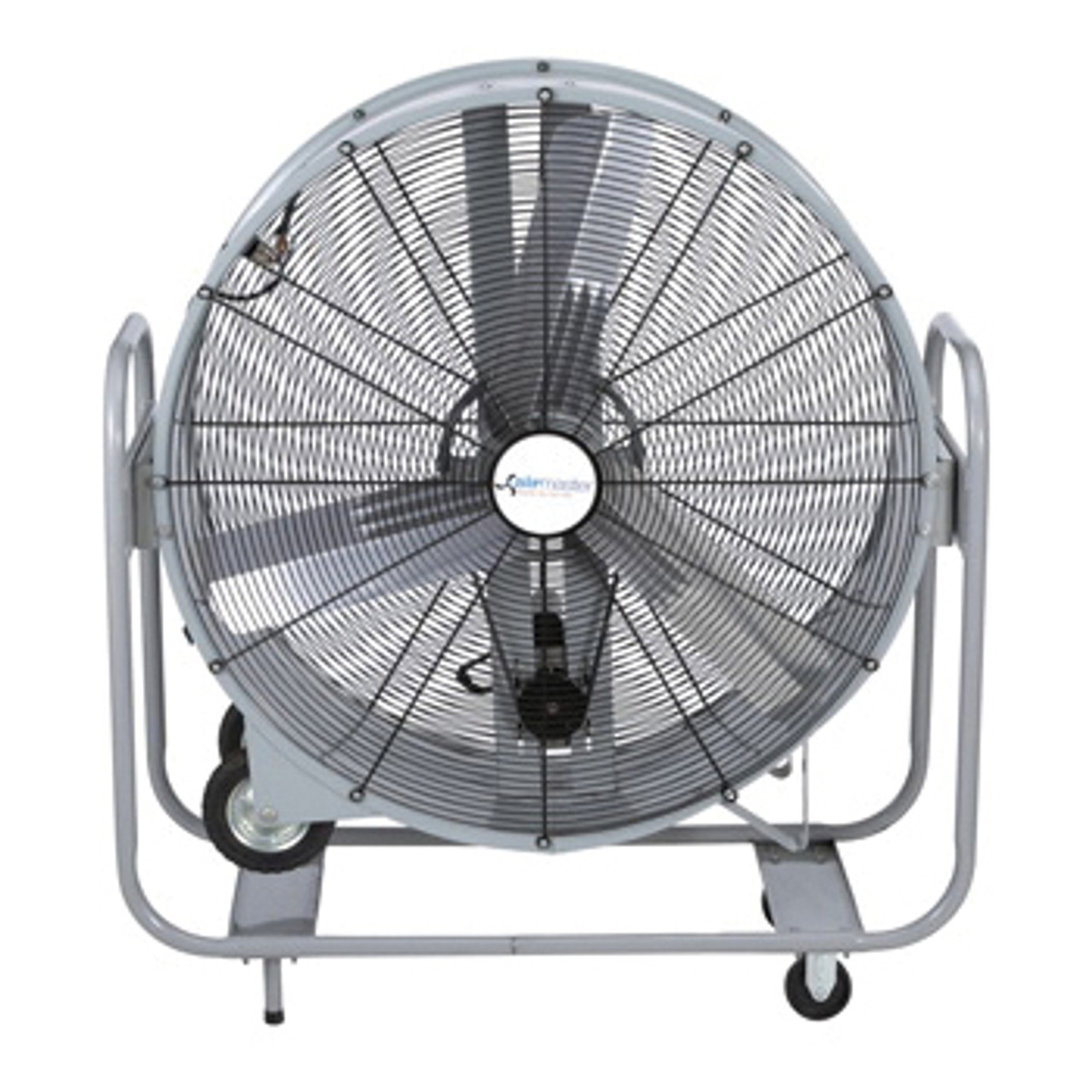 Portable Belt Drive, Non-Oscillating, 380 rpm, 3/4 hp, 115 VAC, 6.4 A, 60 Hz, 2 -Speed, Switch, Steel Blade, Open Drip Proof Motor, 75 dBA, Swivel Mount, Import