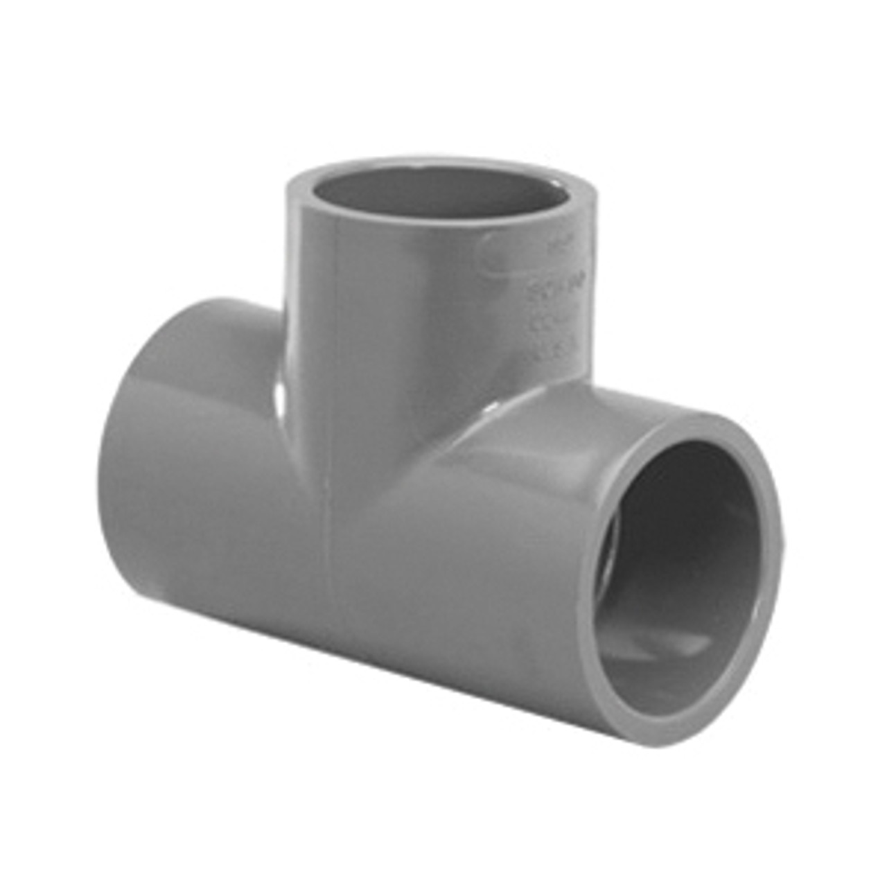 Tee, Tee, 1/4 in, Slip End, 1-7/8 in Lg, SCH 80, Injection-Molded, PVC, Gray , 140 deg F, 1-7/8 in lg,  15/16 in ht, Domestic