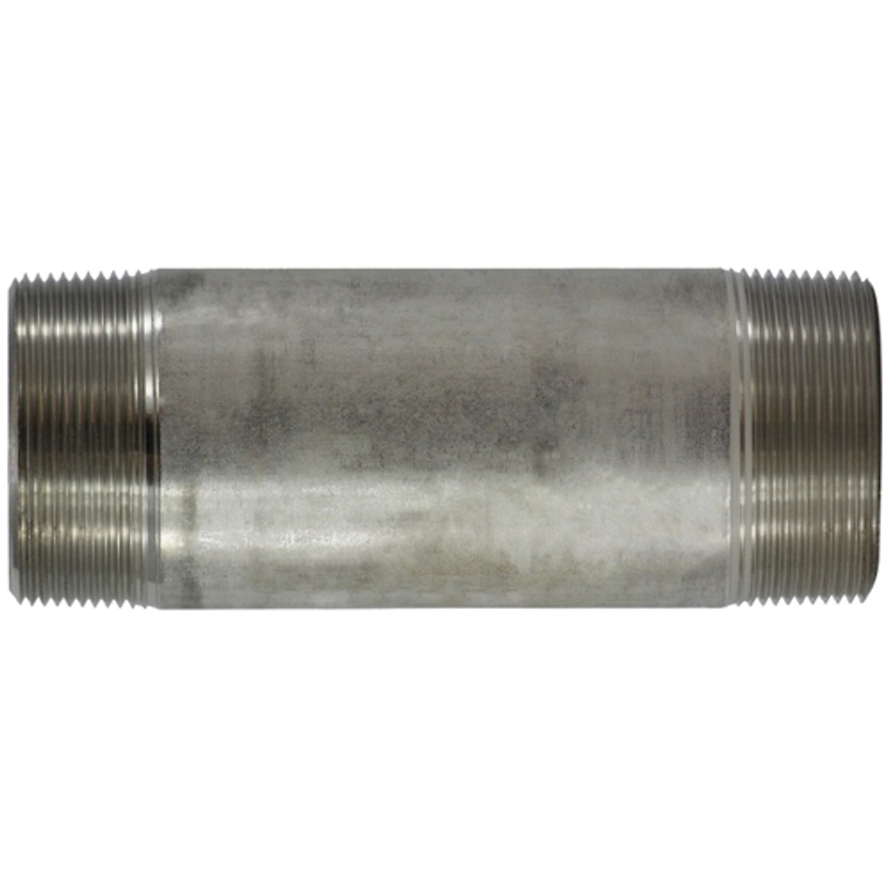 Pipe Nipple, Standard, 2 in, MNPT End, 3 in Lg, SCH 40, 150 psi WOG, -60 to 450 deg F, Welded, 316 Stainless Steel, Corrosion Resistant, Import Pipe Nipple, Standard, 2 in, MNPT End, 3 in Lg, SCH 40, 150 psi WOG, -60 to 450 deg F, Welded, 316 Stainless Steel, Corrosion Resistant, Import