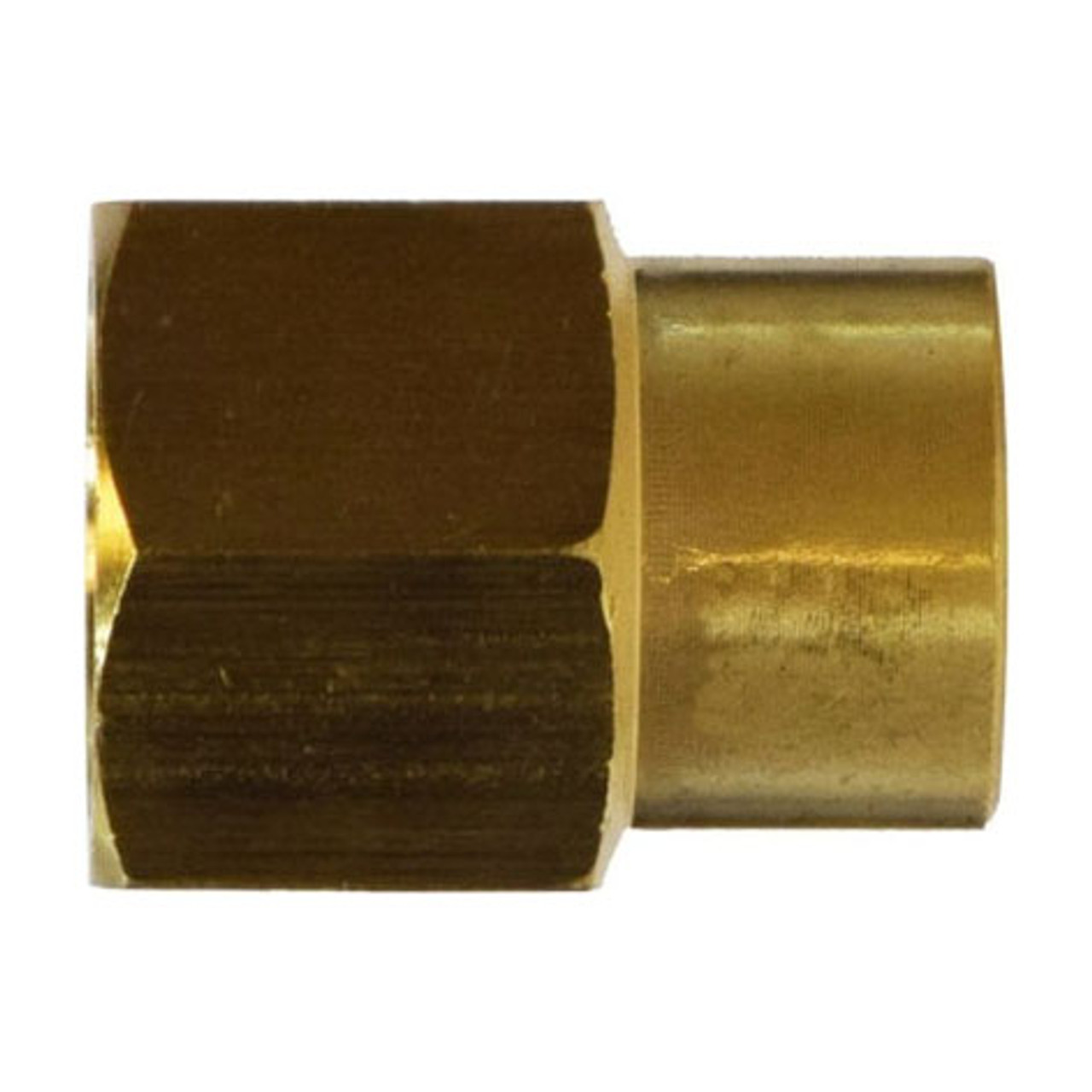 Reducer Coupling, Coupling, 3/8 x 1/4 in, FIP End, 0.87 in Hex, 1.16 in Lg, Class 125, 125 lb, Brass, -65 to 210 deg F, Import