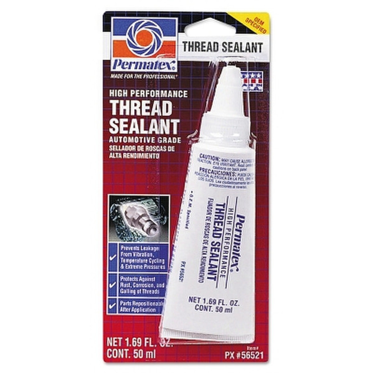 ITW DEVCON Permatex Thread Sealant, High performance, Tube, 250 ml Container, 1 to 5% Titanium Dioxide,  1 to 5% Dimethylbenzyl Hydroperoxide,  0.1 to 1% Cumene, 48 hr Curing ITW DEVCON Permatex Thread Sealant, High performance, Tube, 250 ml Container, 1 to 5% Titanium Dioxide,  1 to 5% Dimethylbenzyl Hydroperoxide,  0.1 to 1% Cumene, 48 hr Curing