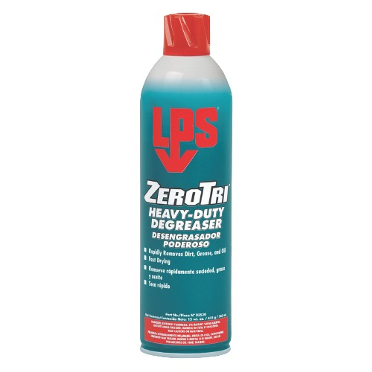 LPS Degreaser, Heavy Duty, 15 oz Container, Aerosol Spray Can, 15 oz, Aerosol, Clear , Ether,  Fruity, 0.624 VOC, 0.76 Specific Gravity