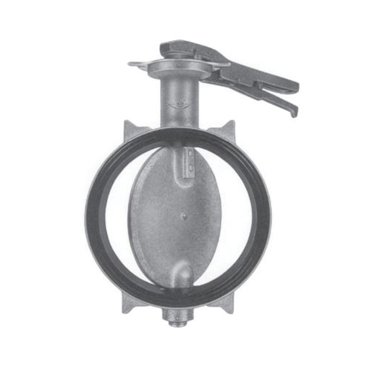 Butterfly Valve, 3 in, Flanged End, 200 deg F, Lever Handle, 8-9/16 in Lg Inlet to Outlet, Aluminium Body, Ductile Iron Disc, Stainless Steel Stem & Pin