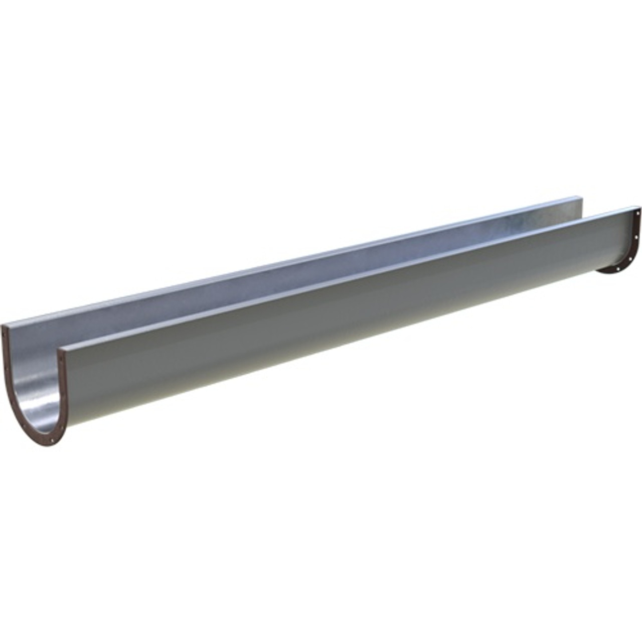 Conveyor Screw Trough, Formed Flange U-Shape, 12 in Dia, 144 in Lg, Steel